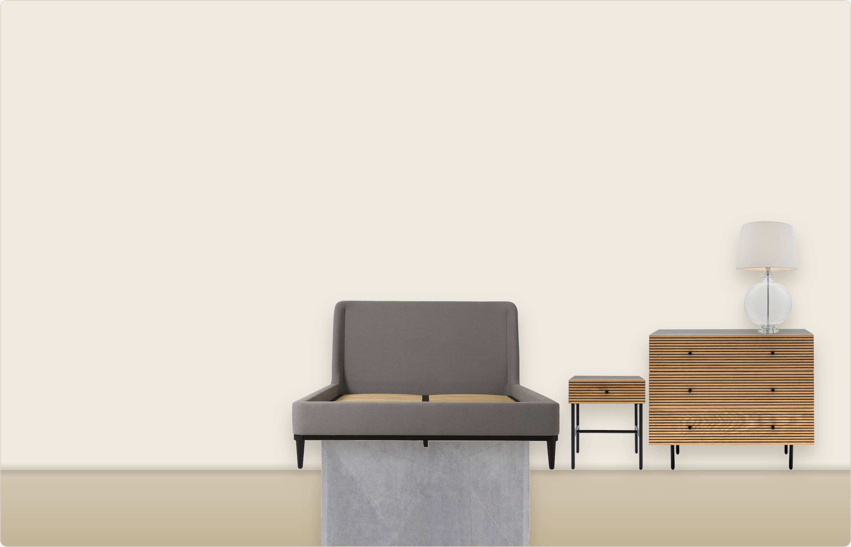 Warm-neutral master bedroom moodboard preview